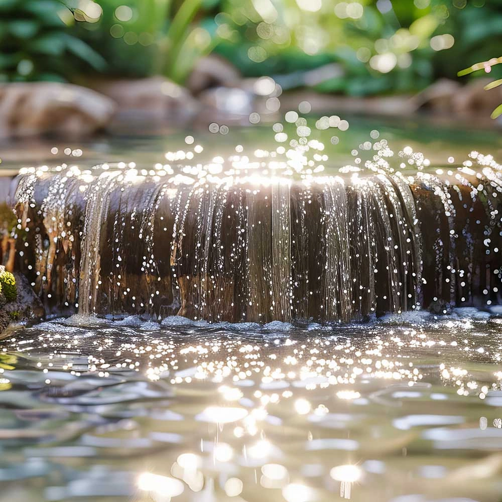 Natural Waterfall Forest Park Green Trees Rocks With Flowing Water Peaceful Outdoor Environment